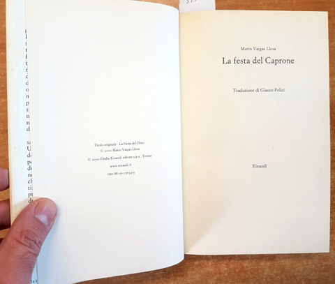 MAIO VARGAS LLOSA - LA FESTA DEL CAPRONE - 1 EDIZIONE ottobre 2000 Einaudi