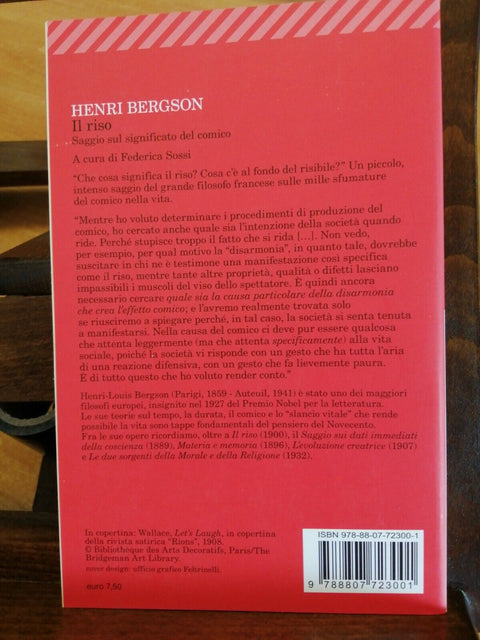 Henri Bergson Il riso Saggio sul significato del comico 2011 Feltrinelli (4