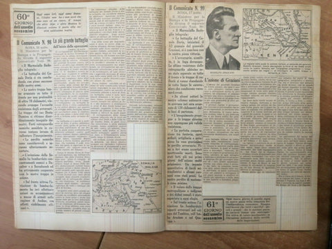 LOTTO 10 ALBUM RITAGLI DI GIORNALI ORIGINALI MUSSOLINI FASCISMO ANNI '30 '40