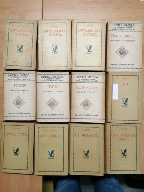 LOTTO 12 LIBRI ALFREDO ORIANI - OPERA OMNIA - CAPPELLI - BENITO MUSSOLINI (