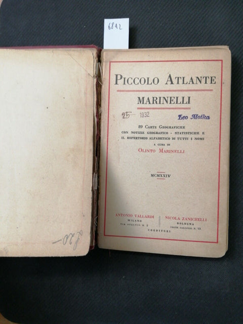Piccolo Atlante Marinelli - 1924 - 89 carte - Vallardi Zanichelli - raro (6