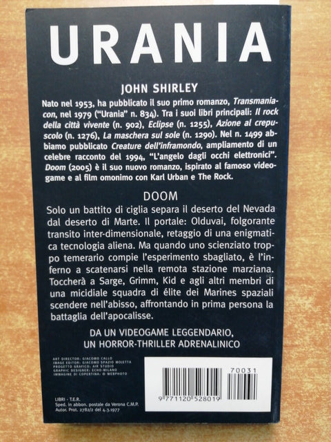 John Shirley DOOM - URANIA n 31 - HORROR thriller - MONDADORI - 2007 - (35