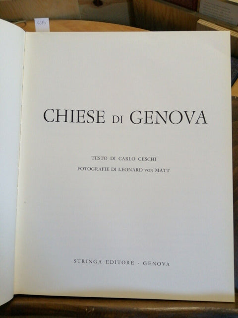 CHIESE DI GENOVA - CESCHI VON MATT - 1967 - STRINGA EDITORE - (6390) I