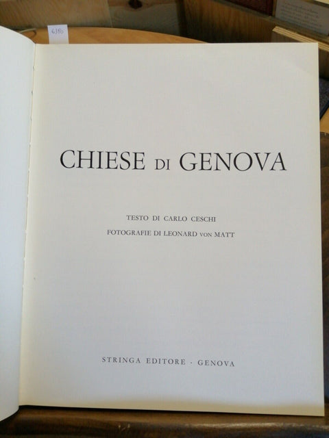 CHIESE DI GENOVA - CESCHI VON MATT - 1967 - STRINGA EDITORE - (6390) I