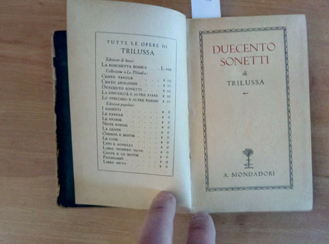 TRILUSSA DUECENTO SONETTI - 1941 MONDADORI (1068) ROMANESCO - PREZZO S