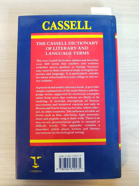 THE CASSELL DICTIONARY OF LITERARY AND LANGUAGE TERMS - RUSE HOPTON - 1992