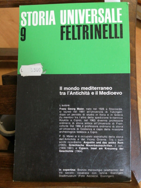 IL MONDO MEDITERRANEO TRA L'ANTICHITË E IL MEDIOEVO 1970 MAIER(3812B)