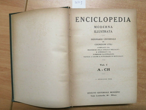 ENCICLOPEDIA UNIVERSALE MODERNA ILLUSTRATA 5 VOLUMI 1936 IST.EDIT. MODERNO(