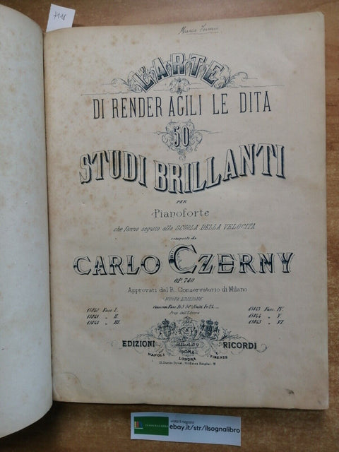 CZERNY - L'ARTE DI RENDER AGILI LE DITA 50 studi brillanti per pianoforte