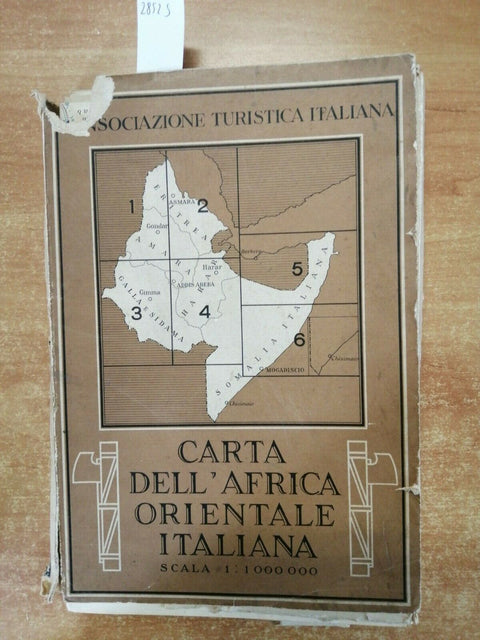 CARTA DELL'AFRICA ORIENTALE ITALIANA 6 FOGLI CONSOCIAZIONE TURIST. ITAL. (