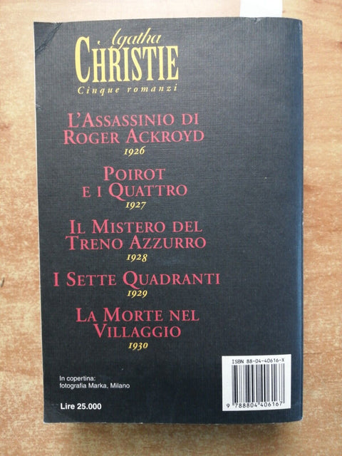 AGATHA CHRISTIE cinque romanzi 1995 MONDADORI Poirot Ackroyd Treno azzurro(